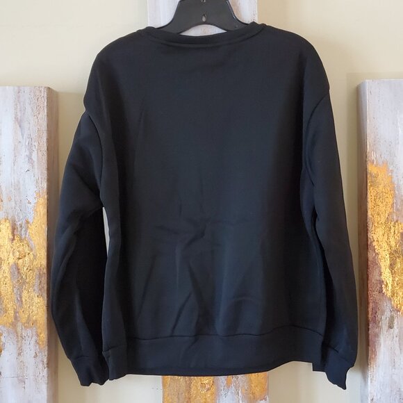 Shein Black Slayr Cross Print Drop Sleeve Casual Sweatshirt SZ M - Picture 4 of 7